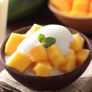 Frozen mango and yogurt dog treats